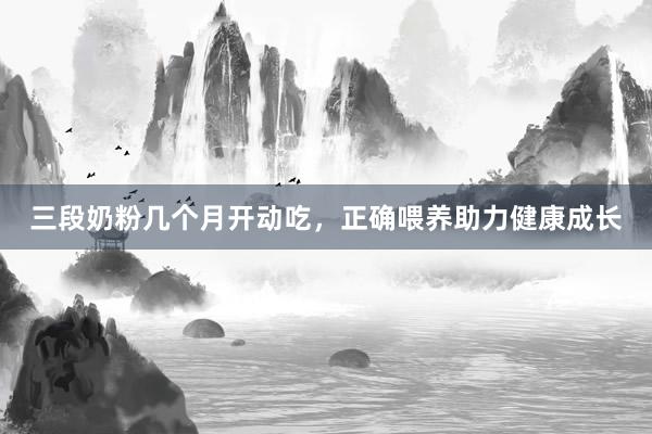 三段奶粉几个月开动吃，正确喂养助力健康成长
