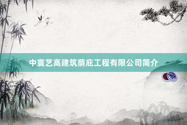中寰艺高建筑荫庇工程有限公司简介
