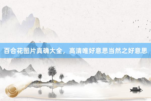百合花图片真确大全，高清唯好意思当然之好意思