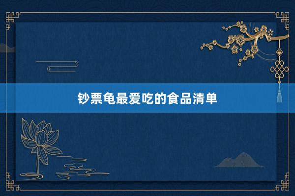 钞票龟最爱吃的食品清单